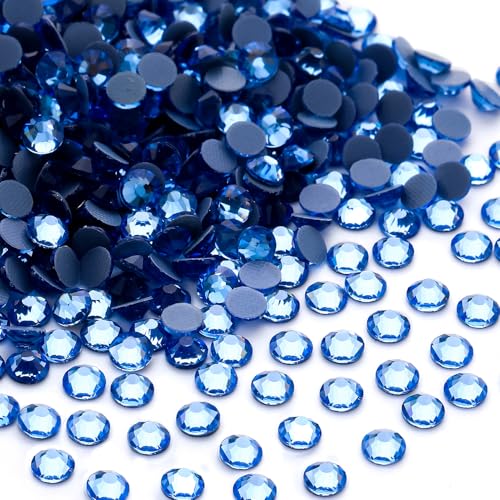 Image of Hotfix Rhinestones Bulk, 14400PCS Light Blue Hot Fix Rhinestones for Clothes DIY Decoration Crafts, Light Blue, SS20, 4.6-4.8mm
