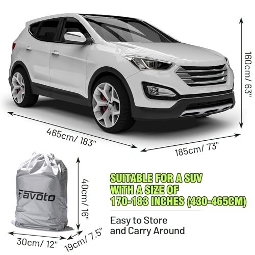 Favoto Bâche Voiture Exterieur Imperméable Coton Respirant pour SUV – vue 7