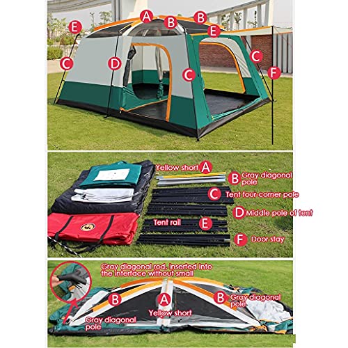 Carpa camping exterior para 5 a 8 personas naranja miniatura 7