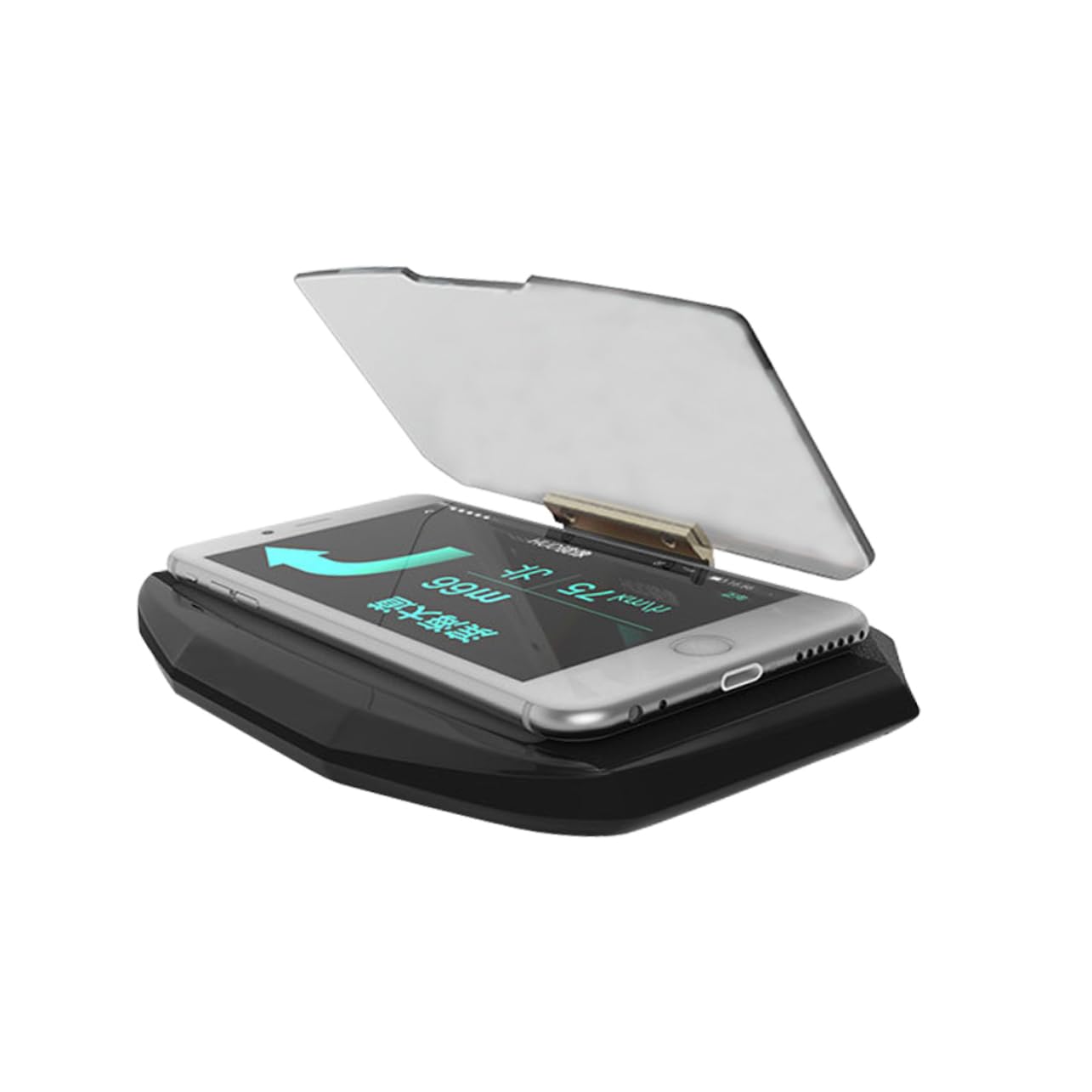 Homoyoyo Supporto Telefono Auto Hud Regolabile in Abs Nero per Cruscotto | Angolo Visivo Regolabile, Tappetino Antiscivolo Incluso, Formato Compatto per Navigazione