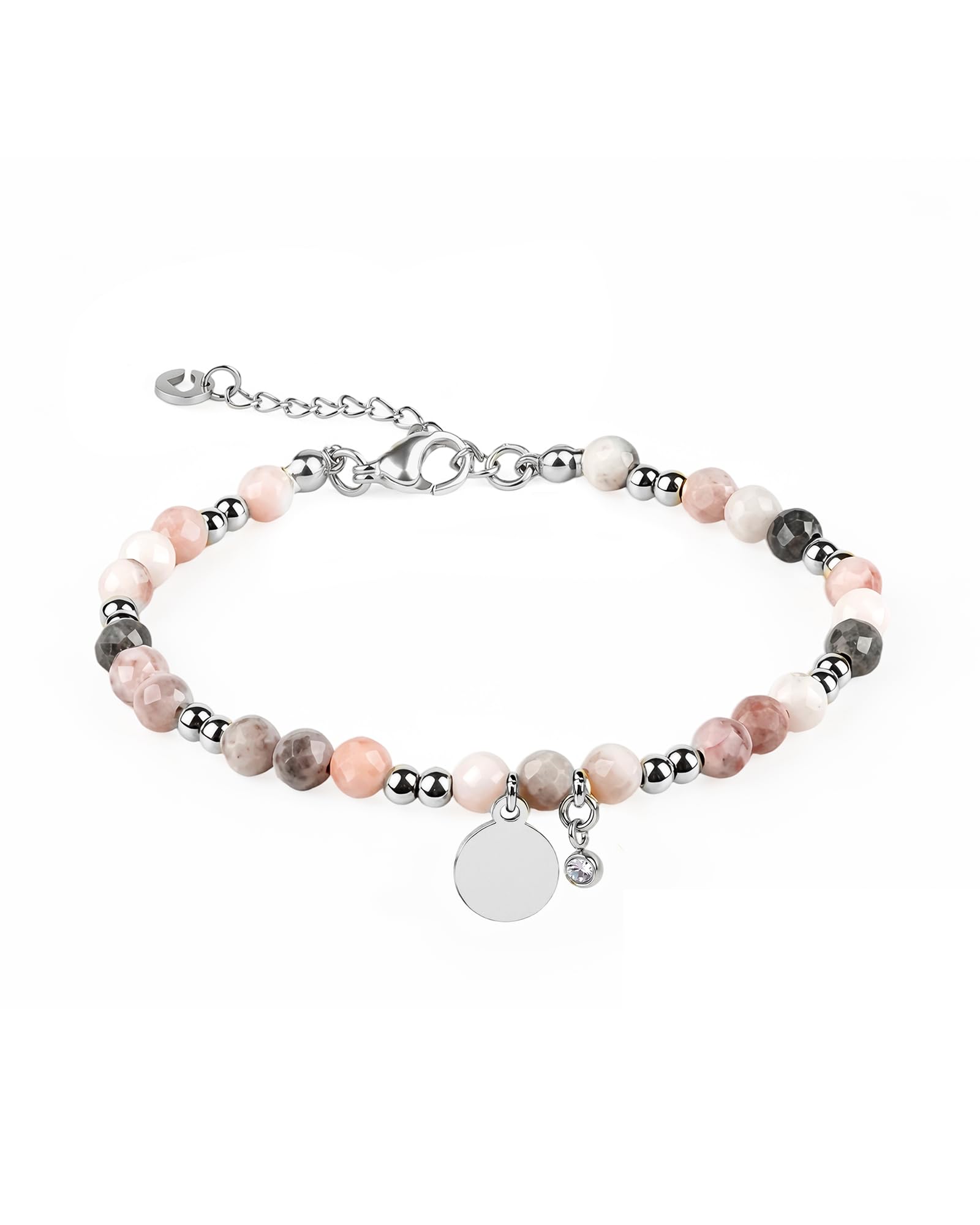 RUBY Edelstein Armband Damen – 4mm facettiertes Naturstein Armband, Perlenarmband aus wasserfestem Edelstahl & 14K vergoldet (16+3cm), in Holzbox, Schmuck Geschenk für Frauen