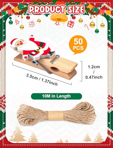 Clips para tarjetas de Navidad de madera que sujetan notas sin dañar las paredes 2