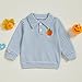 Toddler Baby Boy Halloween Outfit Pumpkin Embroidery Waffle Striped Long Sleeve Polo Shirt Button Up Pullover Top (Blue, 4-5 Years)