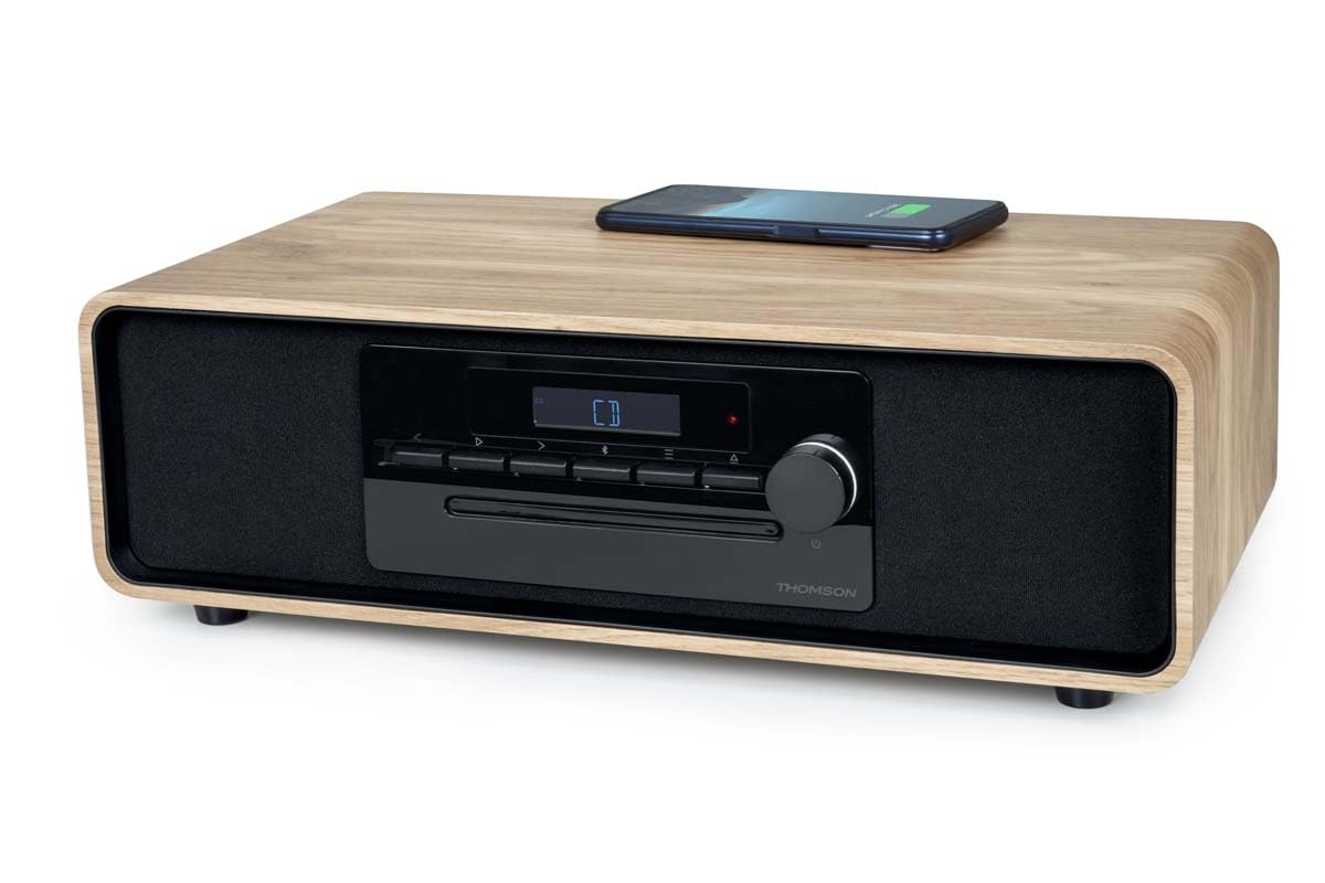 Microsistema Bluetooth - THOMSON - Nero - Radio FM/CD/MP3/USB/Induzione, 60W, Equalizzatore, Telecomando, Alimentatore. 230 V