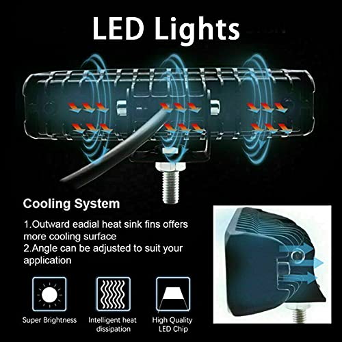 FOREHILL 2 X 12V 24V Luci Da Lavoro A LED, 16 LED, 48W, Luci Da Lavoro A Led 16 Led 48w Luci Da Lavoro Fuoristrada Ip67 Impermeabili Per Trattori Motociclette Auto Camion Atv Suv 48w 84717680 - Foto 9