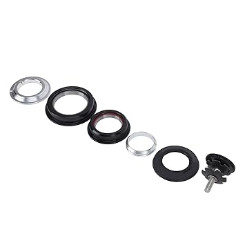 Bicycle Double Bearing Headset, Headset Bearings Durable Anti Corrosion Light Weight 360 Rotation Metal Bearing with Sunflower Top Cover Kit for Bike