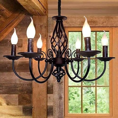 Lampe de plafond en cristal et lustre en bronze antique E14 rétro industriel