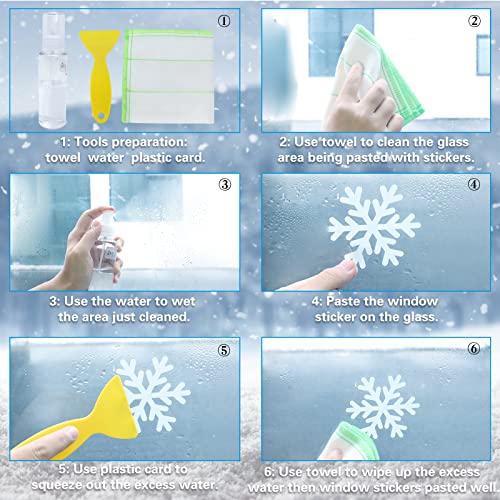 Garma 428Pcs White Snowflakes Window Decorations Clings Decal Stickers Ornaments For Christmas Frozen Theme Party New Year Supplies #TOP3