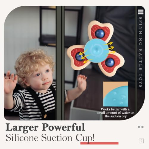Image of ALASOU Suction Cup Spinner Airplane Travel Toys for 1 Year Old Boy Girl