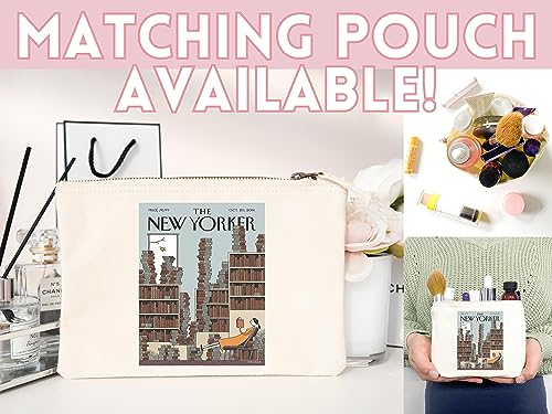 Bolso tote New Yorker con arte de portada de la revista, estilo artístico y elegante, hecho a mano, vegano miniatura 5