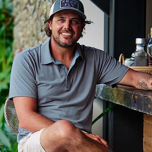 Free Fly Men's Flex Polo - Premium Weight Bamboo Viscose Stretch Fabric Polo Shirt with Sun Protection UPF 50+4