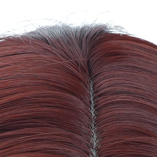 Image of PATTNIUM Red Brown Wig for Kids Girls Short Curly Wavy Wigs Brown Side Part Shoulder Length Heat Resistant Synthetic Wig Halloween Cosplay Costume Party Wigs