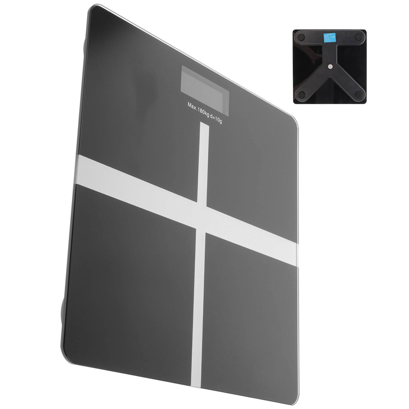 Báscula Capacidad de Carga Alta para Peso Corporal Digital Recargable por USB Vidrio Negro y Función de Inducción Automática para Uso Hogar