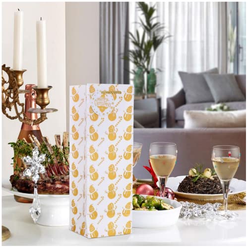 HEMOTON 12 Premium Geschenktüten Flaschentüten für Wein, Geschenk flaschentüten für Wein - Robustes Wein geschenktüten- Papier von Hoher Qualität mit Starken Seilgriffen weinflaschen Cover