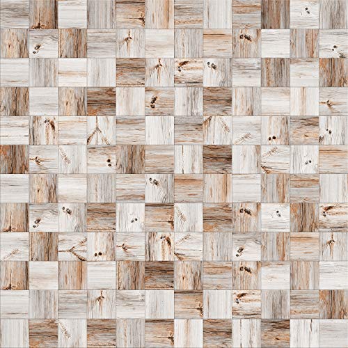 Image of DWELLSINDIA Wood Cubes Self Adhesive Wallpaper Waterproof, Scratch Resistant, Laminated 41x244 CM