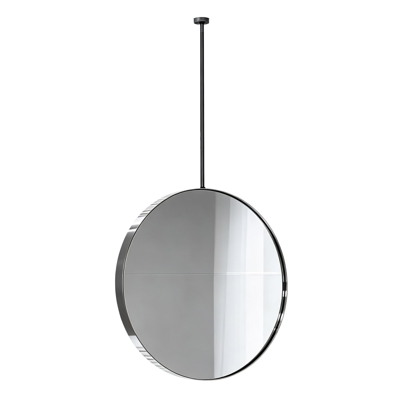 Gaommini Vanity Make-up Mirror Stainless Steel Circle Wall Mirror for Ceiling Hanging, Ceiling-mounted Bathroom Mirror Decorative Glass Mirrors Floating Suspended Mirrors(Diameter-70CM/27.6INCH)