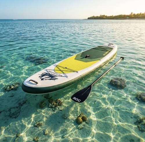 Image of Roc Inflatable Stand Up Paddle Board 10' 6 inch with Premium SUP Paddle Board Accessories, Wide Stable Design, Non-Slip Comfort Deck for Youth & Adults