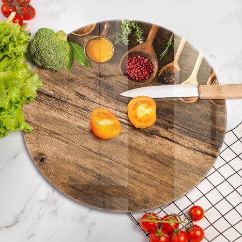 Plaque d'induction de 40cm Wallfluent motif épices en bois et accessoires de cuisine