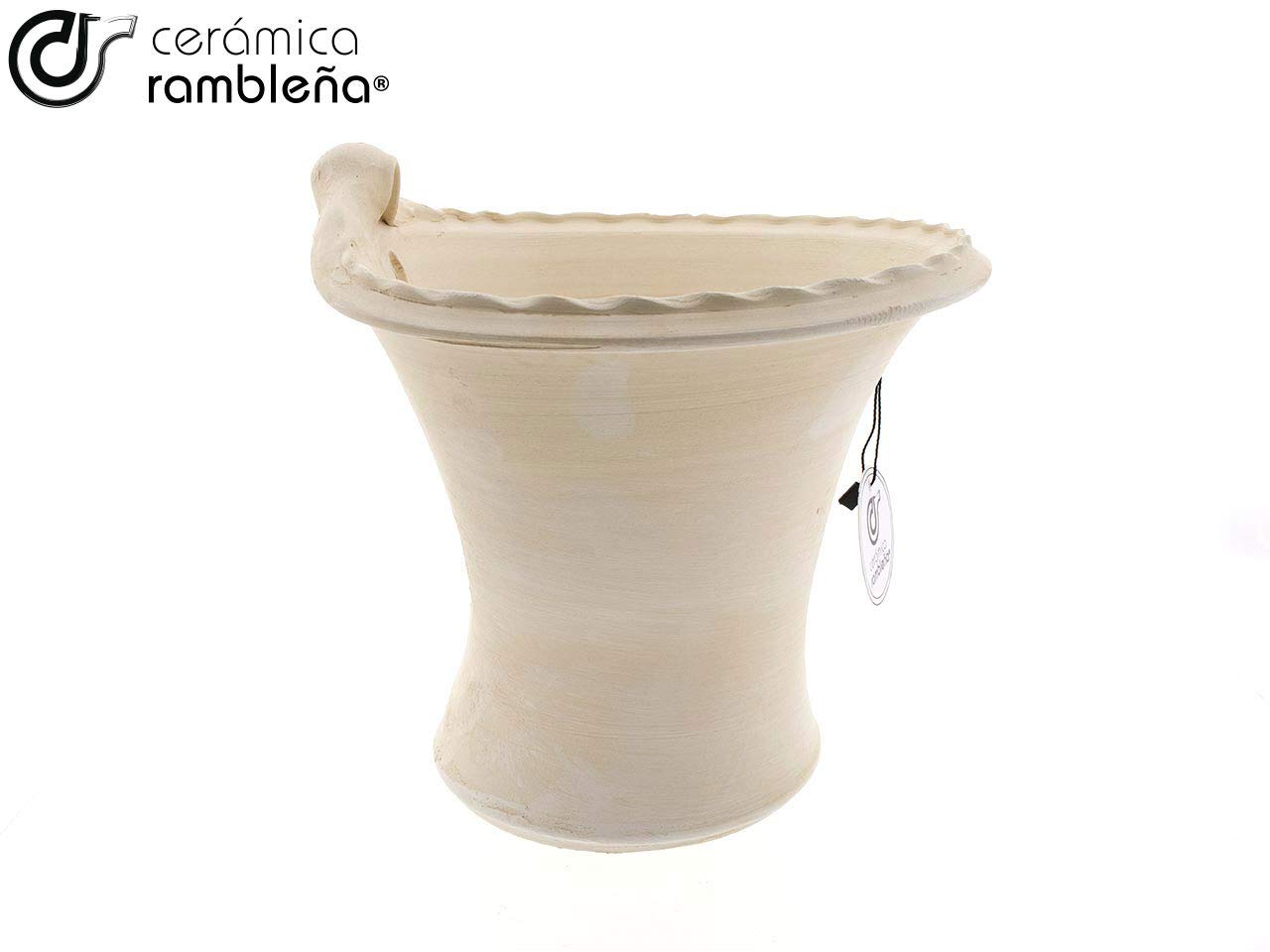 Ceramiczna RAMBLEÑA | ścienna doniczka na kwiaty Cordoba Ton, duża osłonka | donica do użytku na zewnątrz | doniczka do zawieszenia | 100% ręczna robota | 25 x 22 x 23 cm