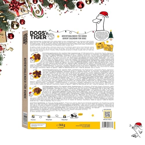 Dogs'n Tiger - Guido Maria Kretschmer Hunde Adventskalender 2025, Adventskalender für Hunde – Natürliche & hochwertige Snacks aus 85% Fleisch hinter jedem Türchen, ohne Zucker & Getreide