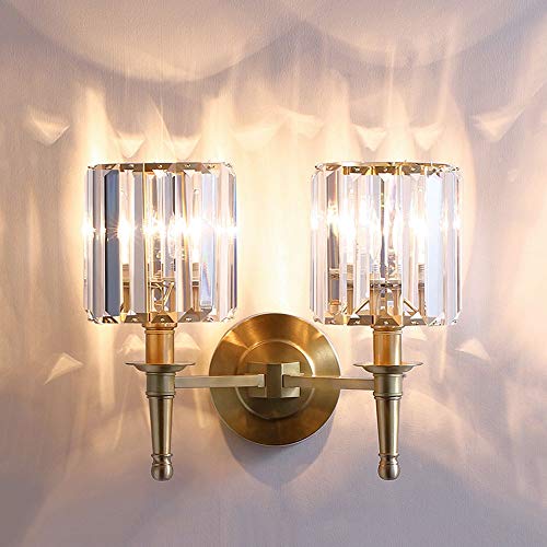 Applique murale en cristal et cuivre E14 pour salon et chambre