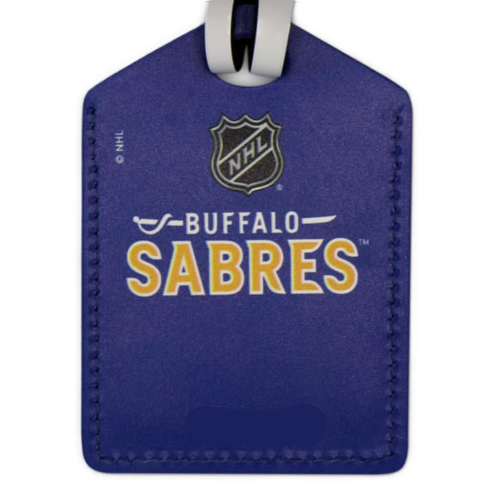 Etichette personalizzate per bagagli con licenza NHL (Buffalo Sabres, blu/bianco)