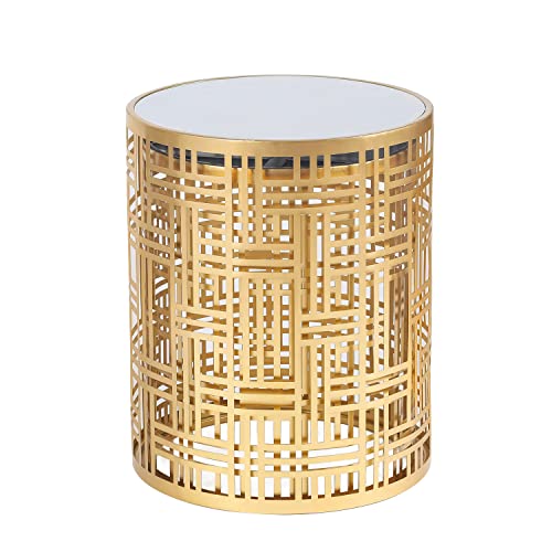 Homebeez FT0335 End Tables Set Of 2 Gold Nesting Side Coffee Table Decorative Round Nightstands thumb #3