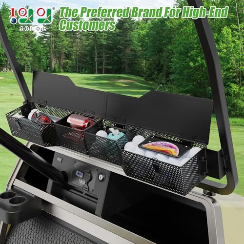 10L0L Golf Cart Front Inner Storage Basket with Cover for Club Car DS 2000-Up Models - Dashboard Organizer, Durable Storage Solution for Golf Cart Accessories
