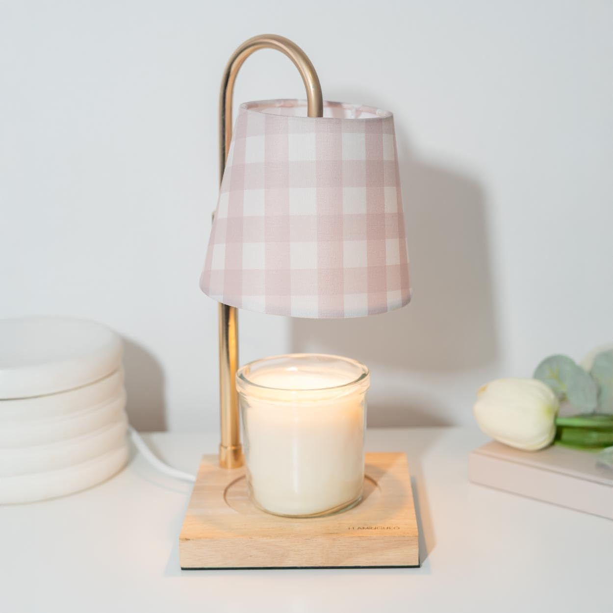 Flamingueo Lampada Scalda Candela - Candle Warmer Lamp - Decorazioni Casa - Intensità Regolabile - Con Timer - Altezza Regolabile