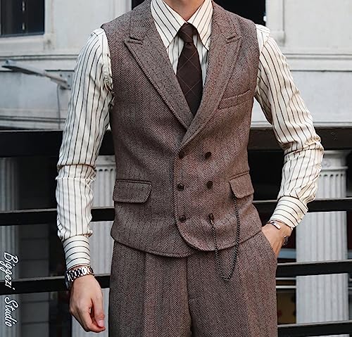 Casual Men's 2 Piece Suits Wedding Suits Slim Fit Groomsmen Tuxedos Prom Vest+Pant4