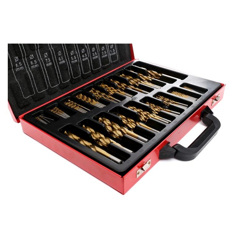 PUNTE TRAPANO 170p pezzi 5 cobalto titanio hss valigetta metallo 1 10 mm