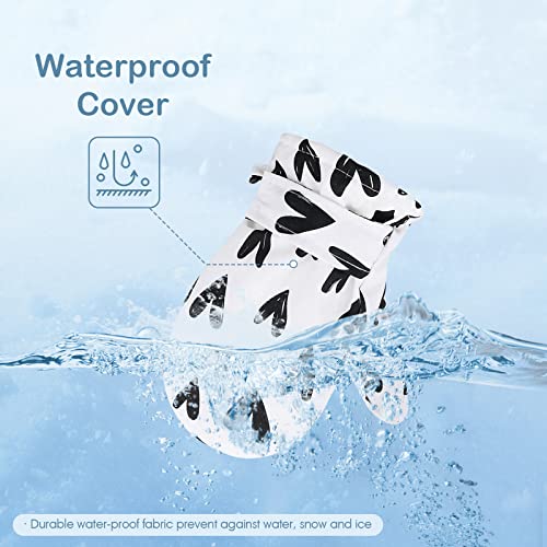 Kancool Baby & Toddler Mitten Waterproof Gloves For Baby Skiing Gloves Baby Mittens Linned Fleece [6-24M W/Thumbs, White] #TOP3