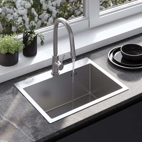 Rea Fregadero de cocina de acero inoxidable Liam Brushed Nickel, Clásico, higiénico y duradero - 53X45X19CM