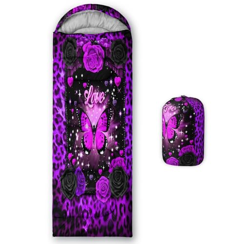 Image of QOOMO Ball Flower Camping Sleeping Bags,3 Season Warm & Cool Weather,Lightweight,Waterproof Sleeping Bags for Adults & Kids,Traveling,and Outdoors,Camping Gear Equipment