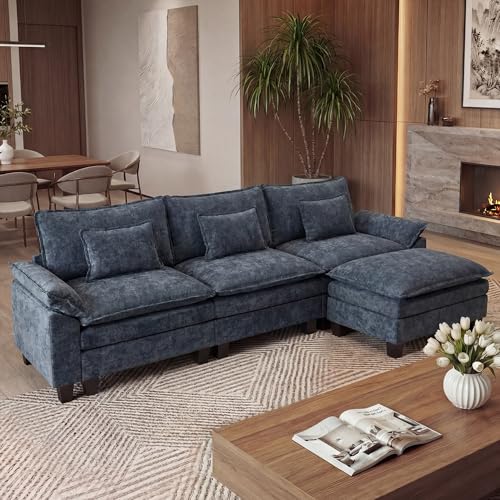 Image of URRED Oversized Modular Sectional Sofa,Blue:122 inch L Shaped