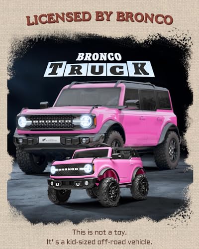 First Ride On 24V Ride on Toys for Big Kids, Licensed Ford Bronco Base 2 Seater Ride on Car with Remote Control, Girl Ri - Additional View