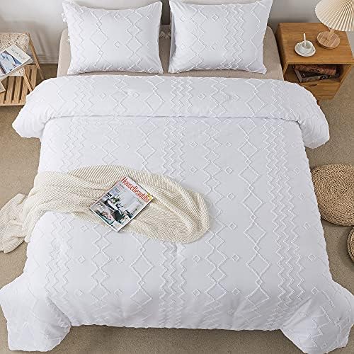 Andency White Tufted Comforter Set Full 