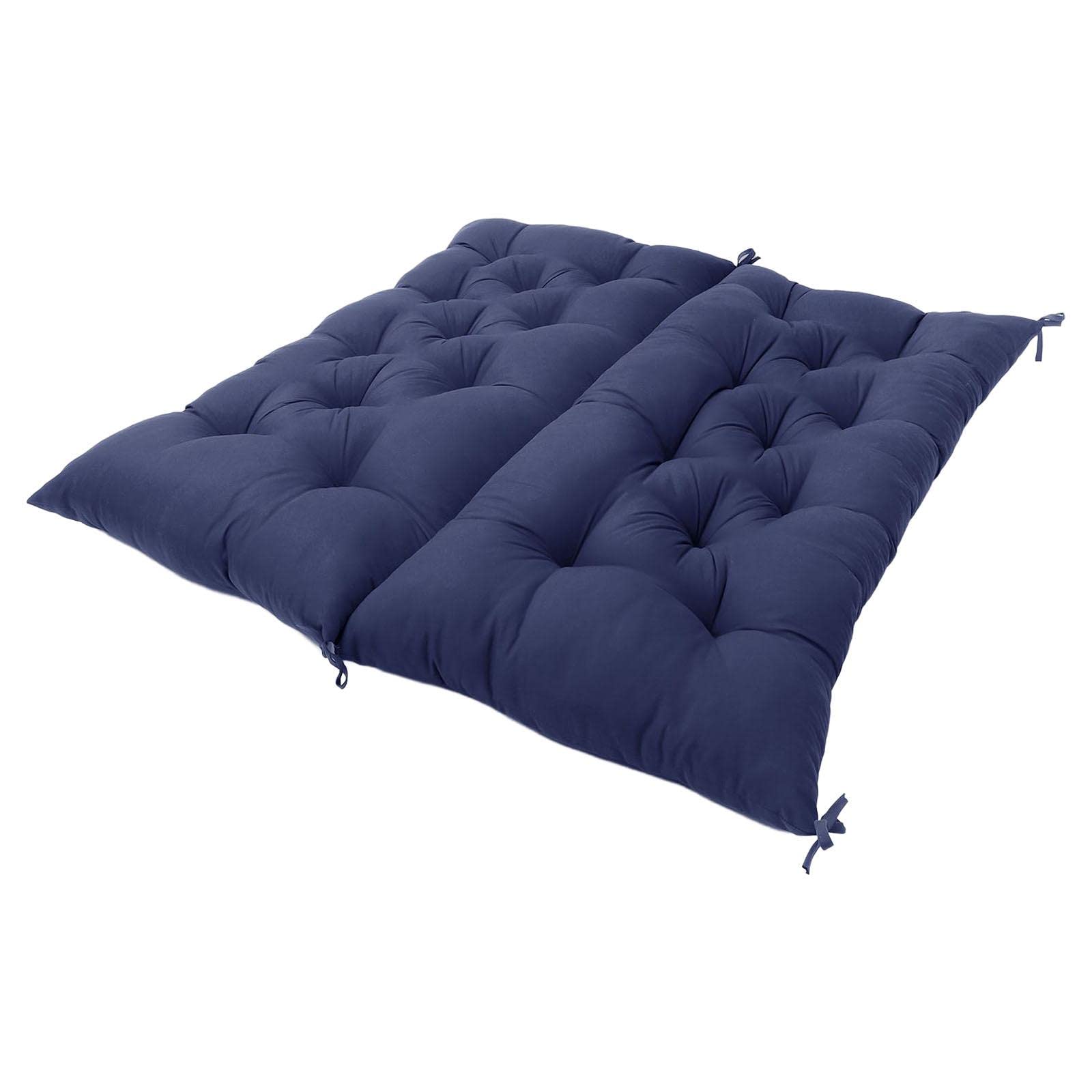 Durable Removable Patio Pad Comfortable Washable Garden Swing Sofa Cushion Mats (Dark Blue)