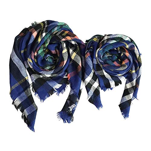 Écharpe parent enfant foulard à carreaux écharpe d'hiver chaude pour duo famille