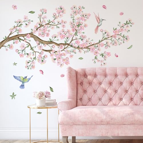 Amazon.co.jp: DIFEIUKI ウォールステッカー 桜 ピンクの花 鳥かご