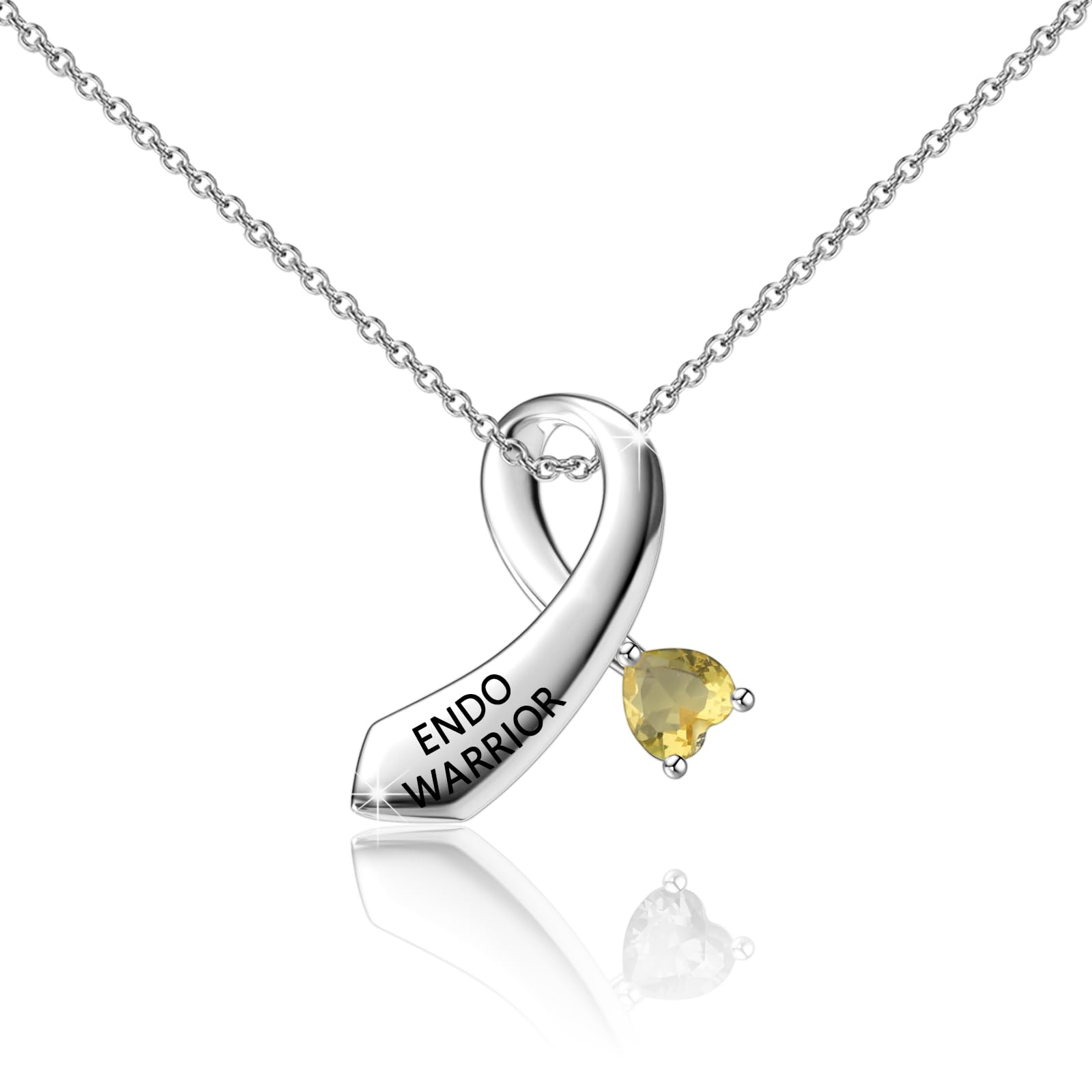 CENWA Endo Warrior Awareness Yellow Ribbon Necklace Endo Endometriosis Warrior Gift Endo Warrior Jewelry