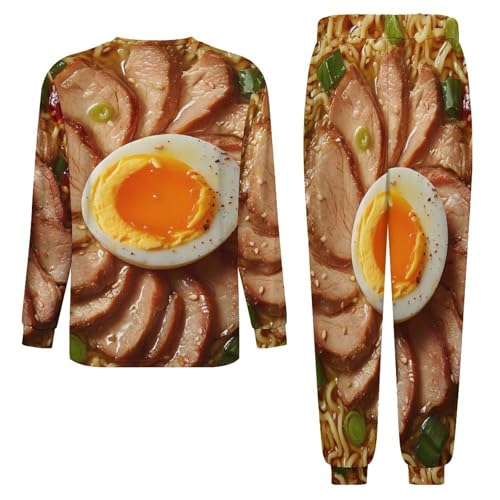 Beef Ramen Noodle Men’s Pajama Set Long Sleeve Top And Pants Loungewear Sleepwear Pjs Nightwear4