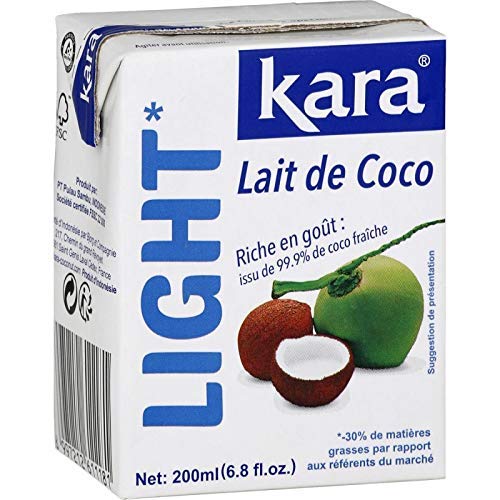 Kara - Leche de coco ligera (200 ml, 2 unidades)