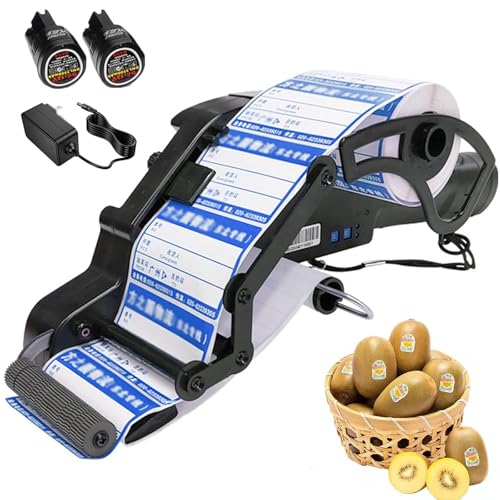 Electric Label Applicator, Fully Automatic Product Labeling Machine with Auto-Sensing Wheel, Cordless Handheld Peelable Sticker Dispenser, Continuous Labeler for Warehouse, Supermarket(80mm)