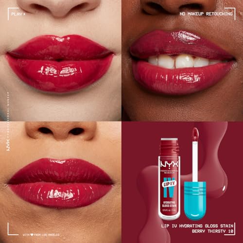 NYX Professional Makeup Lip Gloss and Lip Stain, Lip IV Hydrating Gloss Stain, Up to 12 Hour Hydration, High Pigment - Image 2