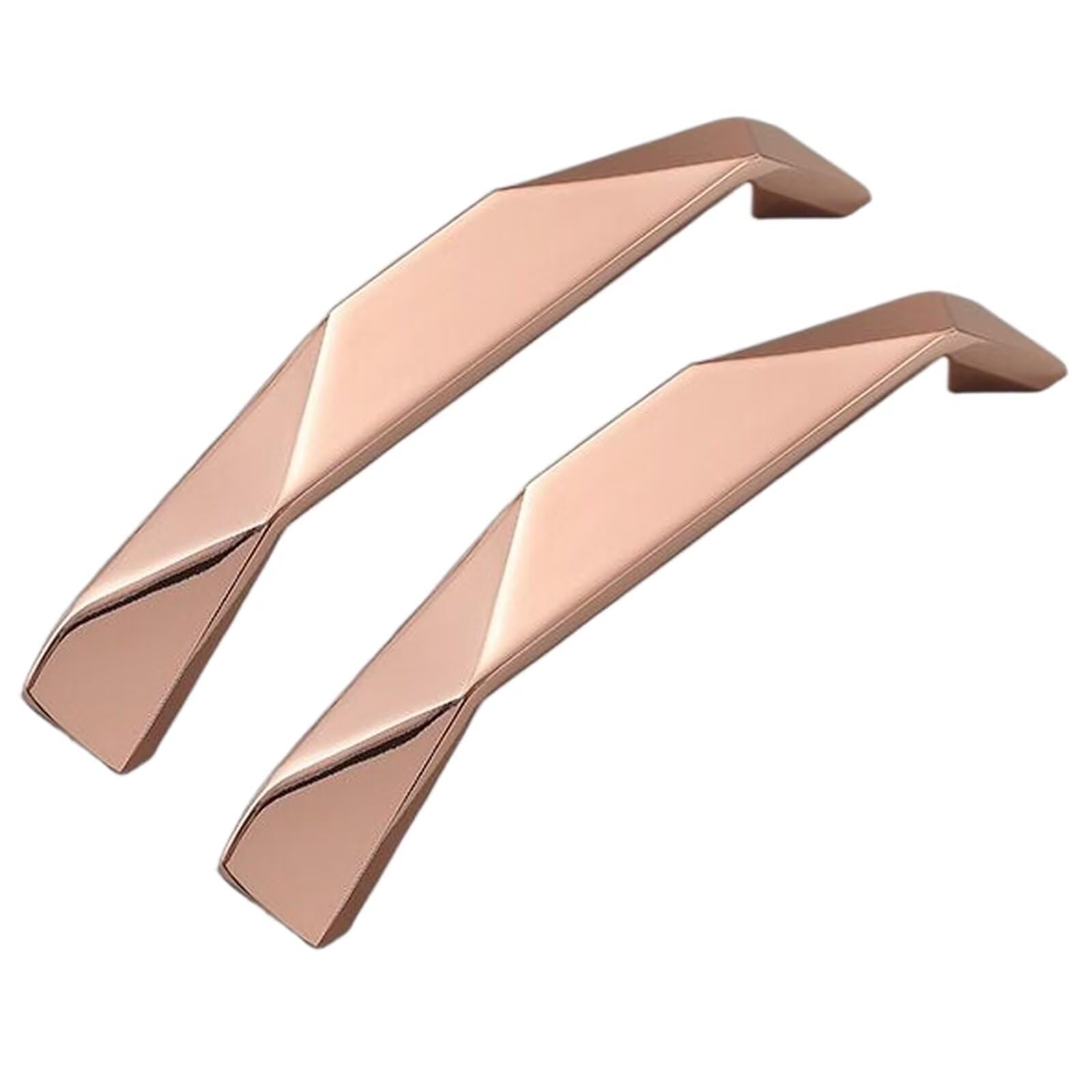 TYYCKJ 2 Packs Cabinet Drawer Pull Wardrobe Handle Zinc Alloy Door Knobs, Rose Gold Handles for Kitchen Cabinets Bedroom Bathroom Cupboard Handle Metal Dresser Knob, Hole Distance 128mm