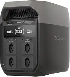 EF ECOFLOW DELTA 3 - Tomada BR 220V Estação de Energia Portátil, Bateria LiFePO4 de 1024 Wh, 43 Min Carga Completa, Saída CA de 1800 W, Gerador Solar para backup de energia residencial, RVs.
