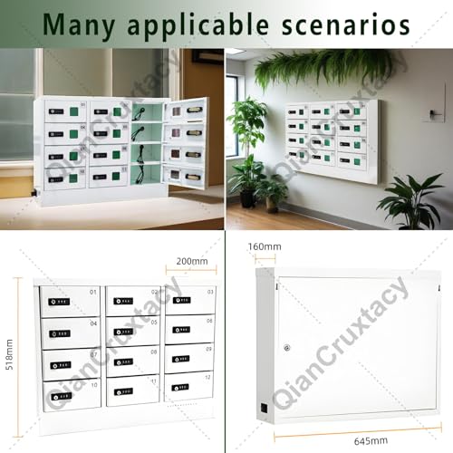 Puertos de carga 3 en 1 en armario seguro de doce compartimentos 7