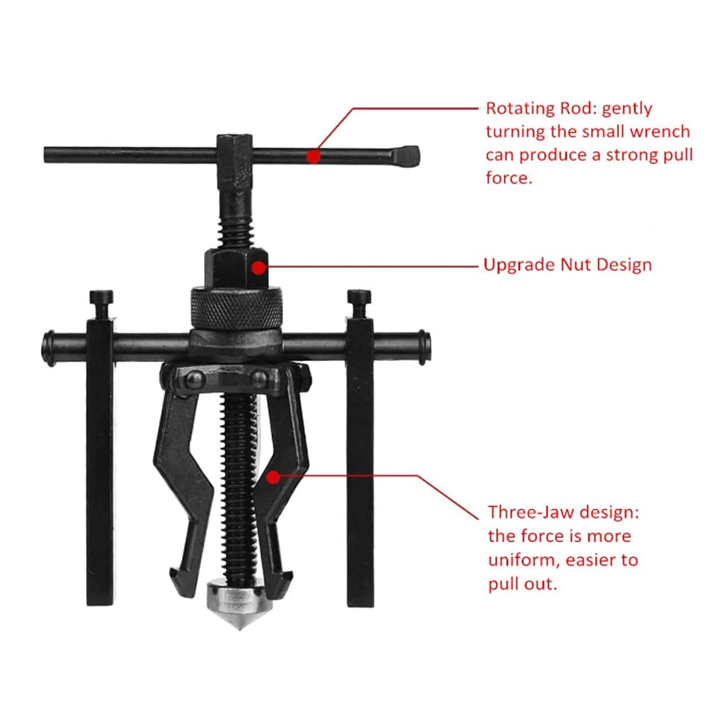3 Jaw Inner Bearing Puller Heavy Duty Automotive Machine Tool Kit Fine Auto Carbon Steel Wheel Bearing Puller For Car Motorcycle Bicycle - View #6