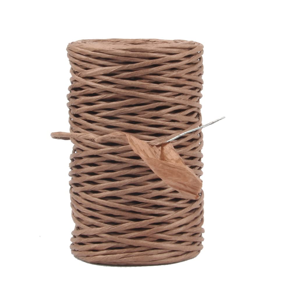 Floral Wire, Rustic Paper Wrapped Wire 2mm 14 Gauge 164 Feet Waterproof Paper Wrapping Rope for Flower Bouquets, Artificial Flower Making, DIY Projects (Brown Color)